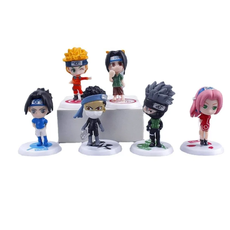 

6 Pcs Anime NARUTO Uzumaki Naruto Uchiha Sasuke Haruno Sakura Hatake Kakashi PVC Action Figure Collectible Model Toy Gift OPP