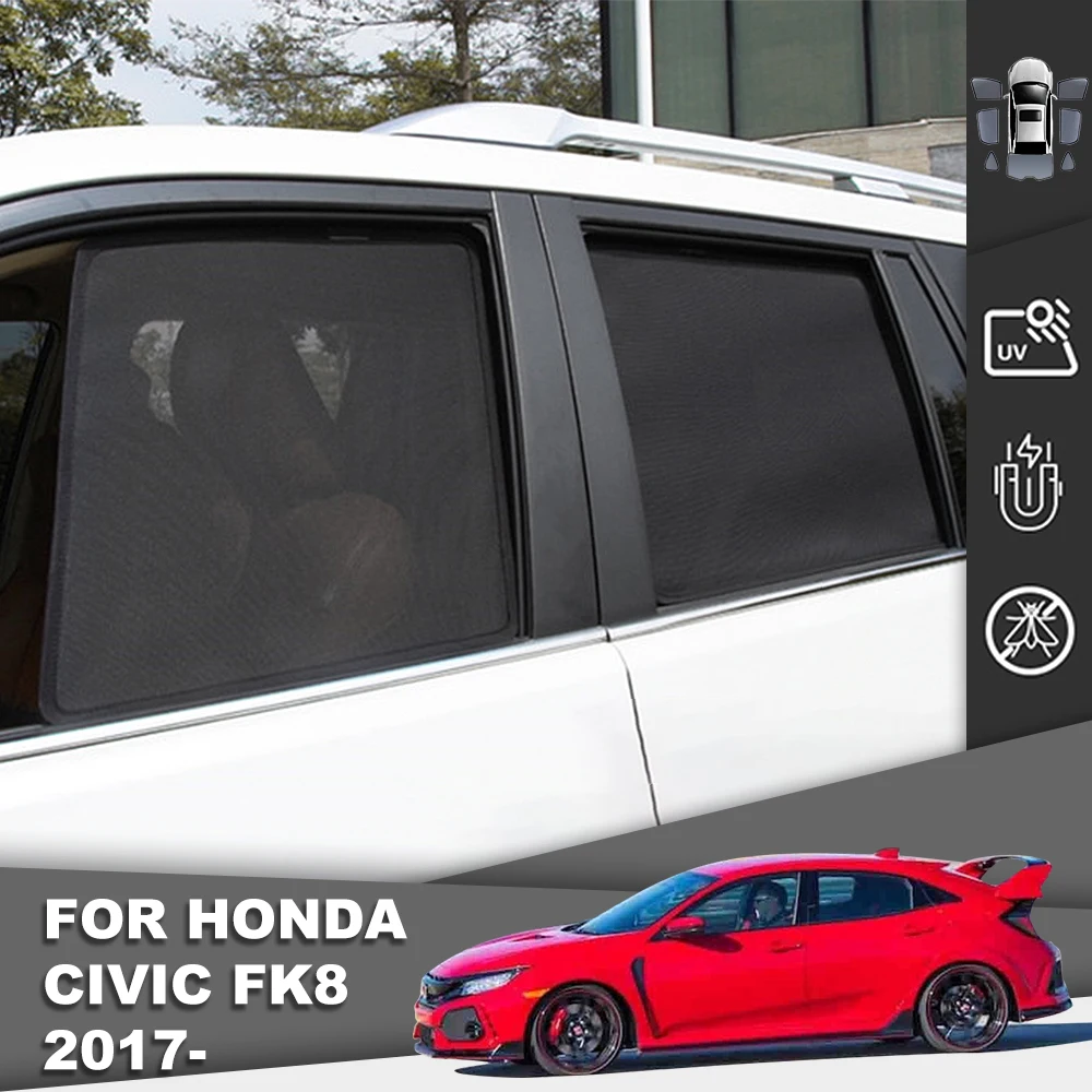 

For Honda CIVIC Hatchback FK8 2016-2021 Car Sunshade Visor Magnetic Front Windshield Curtain Rear Side Window Sun Shade Shield