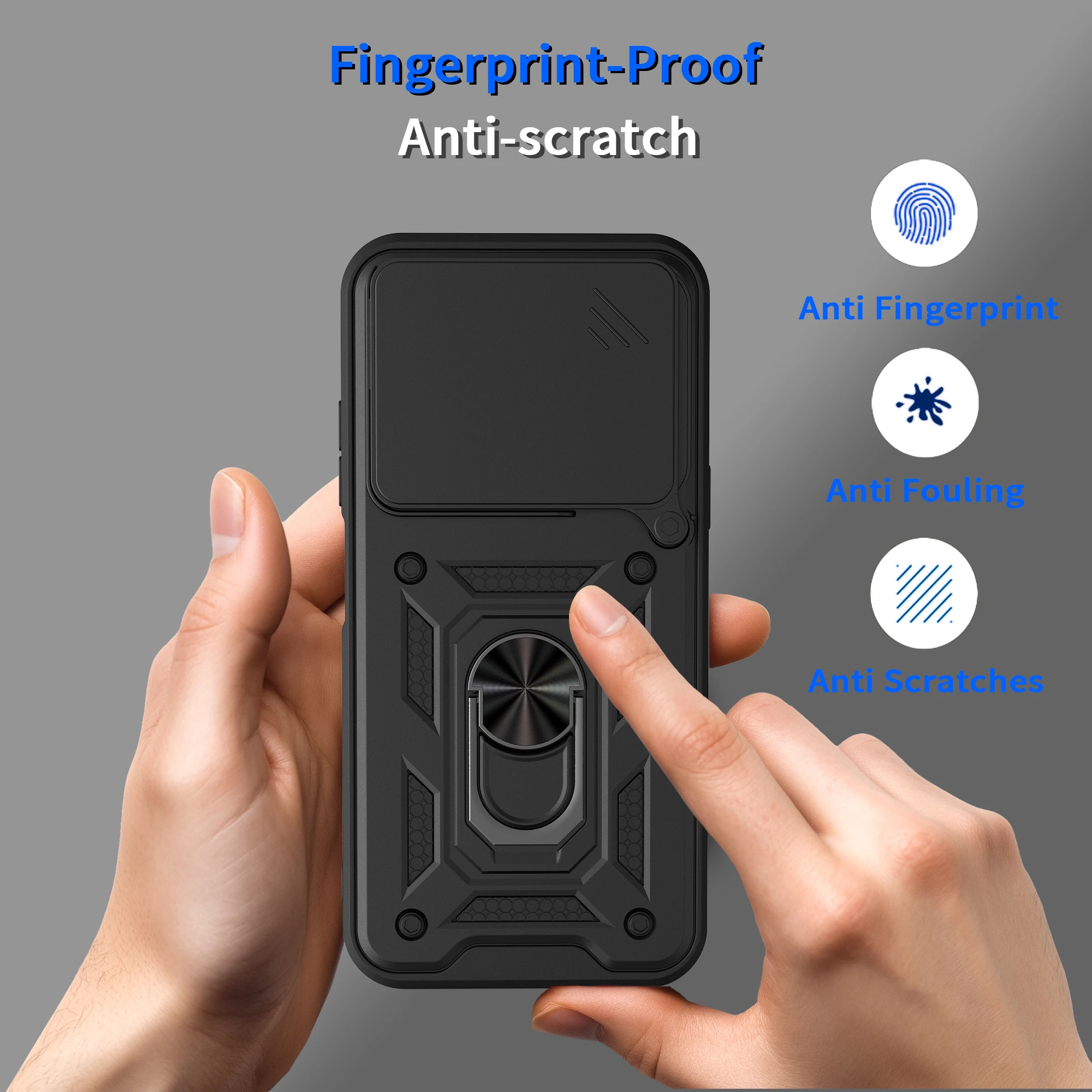 360° Rotating Magnetic Ring Holder Phone Case - Protective Cover with Nubia Design