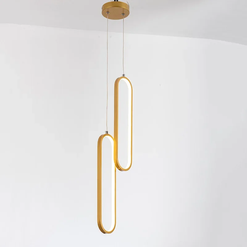 Simple Led Ceiling Light for Living Room Dining Room Bedroom Coffee Bar Black Gold Long Line Indoor Ceiling Hanging Lighting