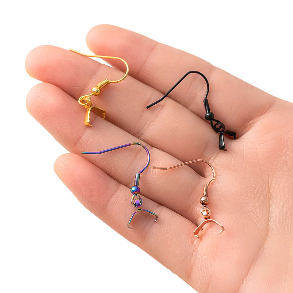 10Pcs Edelstahl Ohrring Haken Earwire Verschluss Anhänger Bail Clip Für DIY Ohrringe Schmuck Machen Liefert Material Zubehör – Detail 5