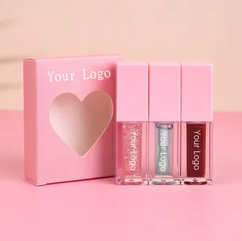 Lip Balm Oil Set Private Label Logo Vegan 3pcs Lipgloss Kit Vendor Changing Color Cosmetics Makeup Moisturizing Lip Tint