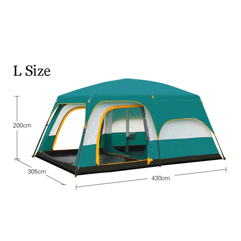 Large Size Ultralarge 6 10 12 Double Layers Outdoor 2living Rooms and 1hall Family Camping Tourist Tent In Top Quality Big Space