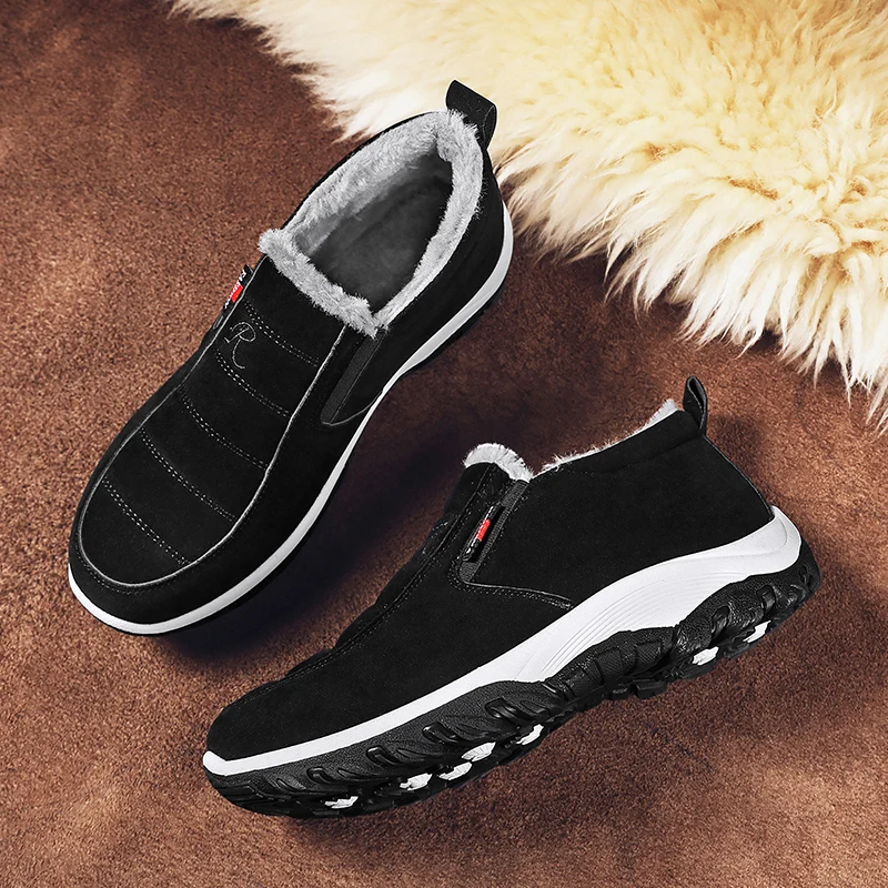 Mens Boots Ankle Men's Winter Boot Outdoor Casual Shoes New Young Fashion Plus Cotton Warm Plush Snow Non-slip Male Footwear