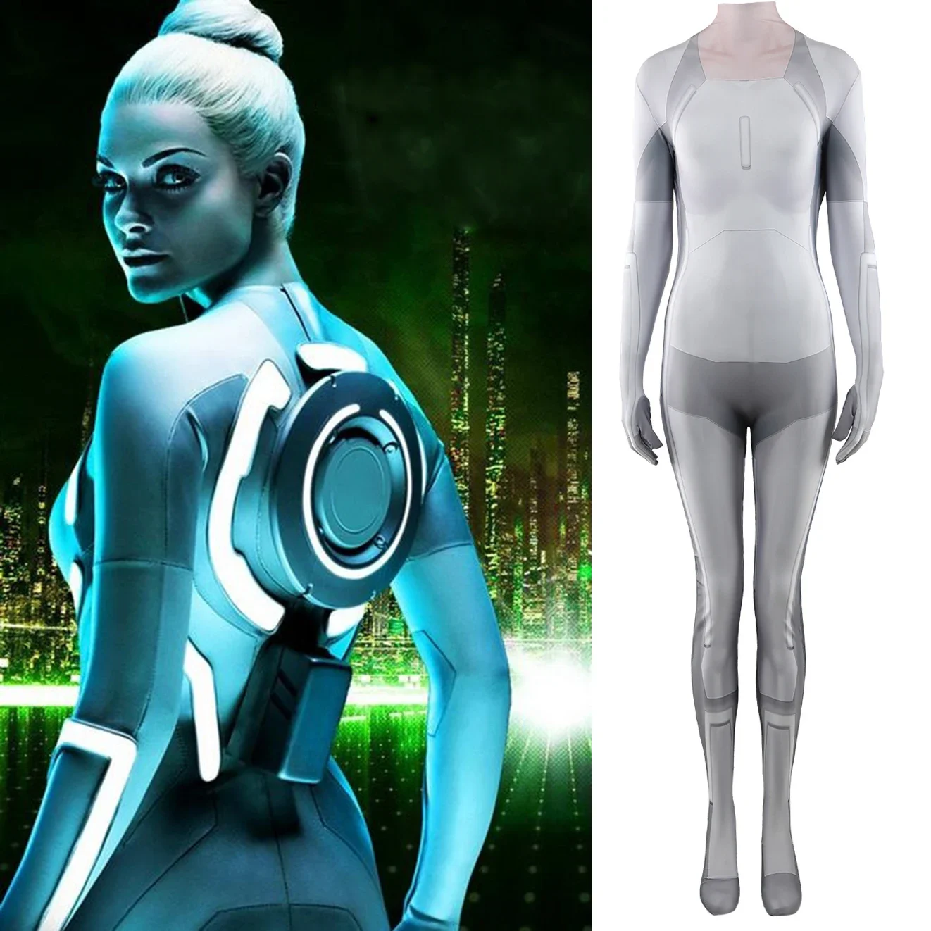 

Tron Cosplay Female Superhero Costume Girls Women Tron Spandex Zentai Suit Superhero Bodysuit Outfits Halloween Costume