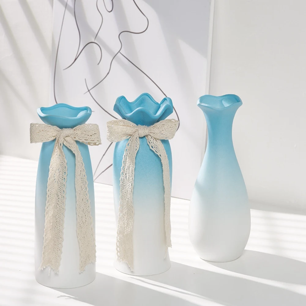 のグラデーションセラミック花瓶リビングルームのダイニングテーブルテレビキャビネットフラワーアレンジメントシンプルな家花のな装飾H100 : グラデーションカラー大きな花瓶、リビングルーム芸術的