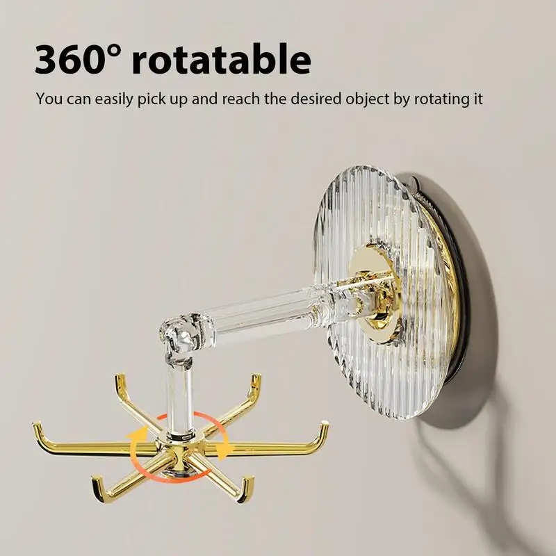 

360 Rotating Folding Hooks Self-Adhesive Hooks Hanging Utensil Holder Hook 180 Degrees Vertical Flip Hook for Kitchen Bathroom