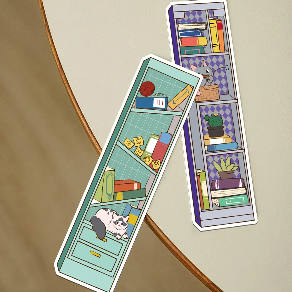 cat bookmarks cartoon cabinet decoration reading book marking student creative gift DIY paper card page marker bookmarks 30pcs
