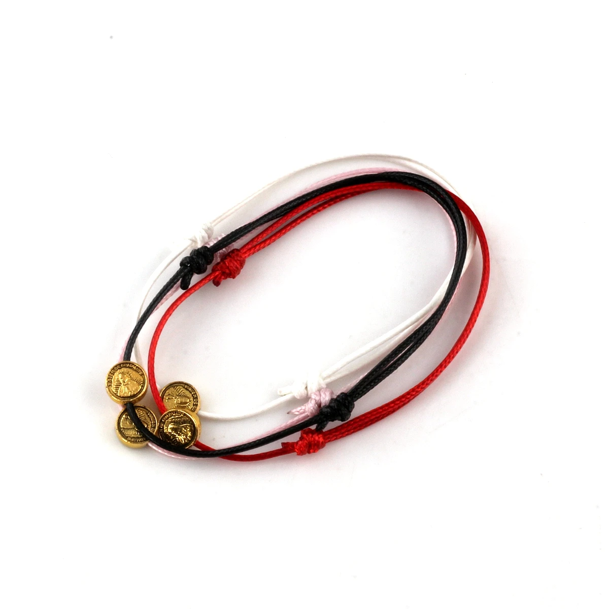 

20pcs Antique Gold VIRGEN DE GUADALUPE Alloy Round Flat Bead Adjustable Cord Wrist DIY Wax Rope Weave Bracelet 4color C-49