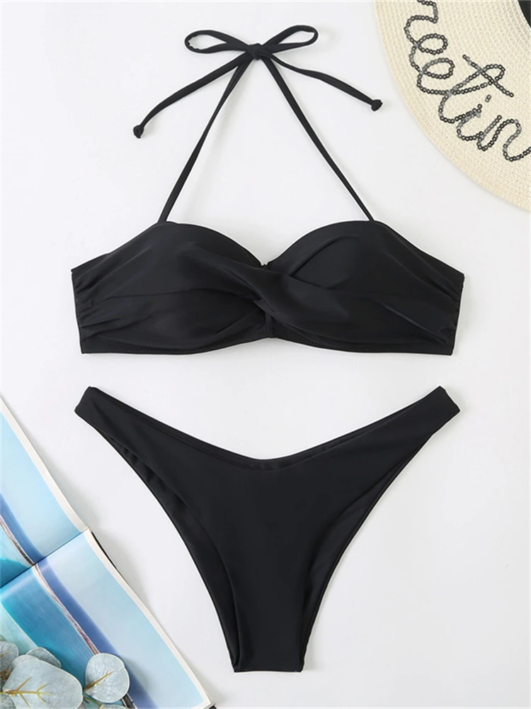Sexy Bikini Push Up Women Swimsuit 2023 New Solid Stripe Bikinis Set Swimwear Summer Brazilian Beach Bathing Suit Female Biquini