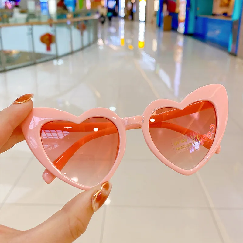 2023 New Kids Cartoon Heart Suower Sunglasses Girls Boy Children Outdoor Round UV400 Sun Glasses Fashion Kids Sunglasses_voghion.com