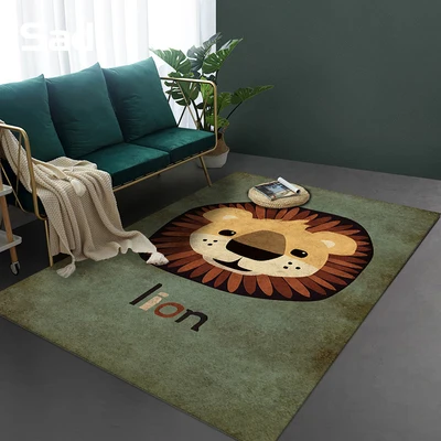 

Rectangular Non-Slip Mat for Children, Cute Cartoon Carpet, Lion, Panda, Tiger, Living Room, Sofa, Bedroom Decoration
