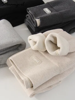 Streamgirl Leggings in pile spesso Donna Inverno Vita alta Capispalla neri Donna alta Leggings in velluto spesso caldo per pantaloni invernali