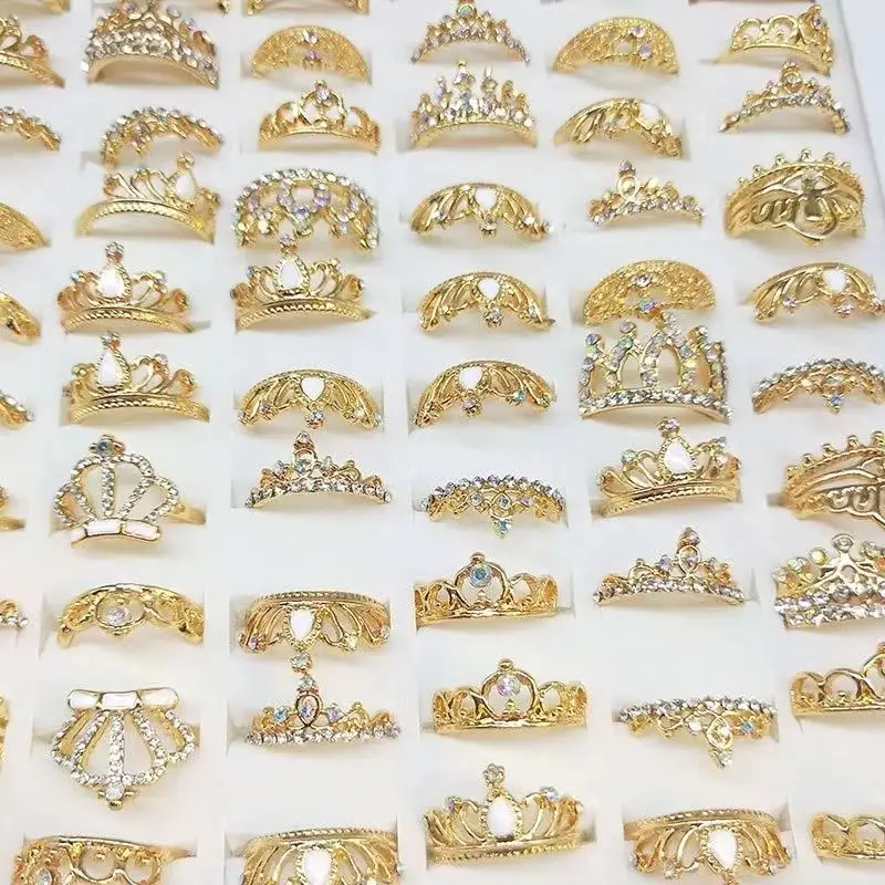 

100 Pcs New in Men's Rings for Women Couple Dating Gifts Retro Gothic Punk Luxury Crystal Jewelry Accessories Party Wholesale