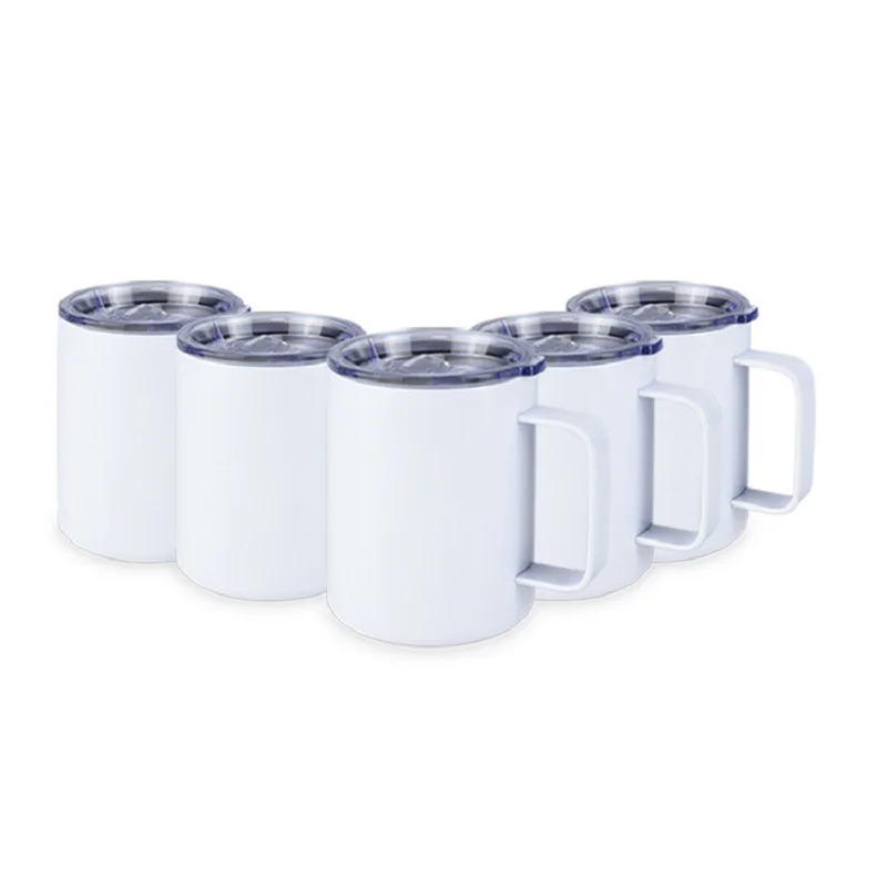 스테인레스 스틸 이중 벽 텀블러 승화 커피 머그잔 컵, 뚜껑 및 빨대 포함, 도매, 12 oz, 로트당 5 개