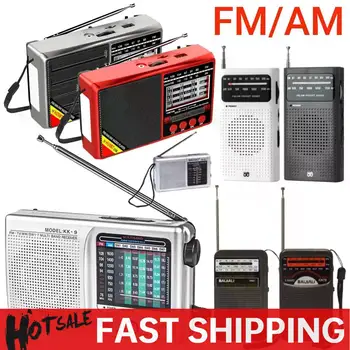 Portable Mini Radio Full Band FM/AM/SW Battery Operated Radio Player with Telescopic Antenna Emergency Radio Built-in Speaker 1