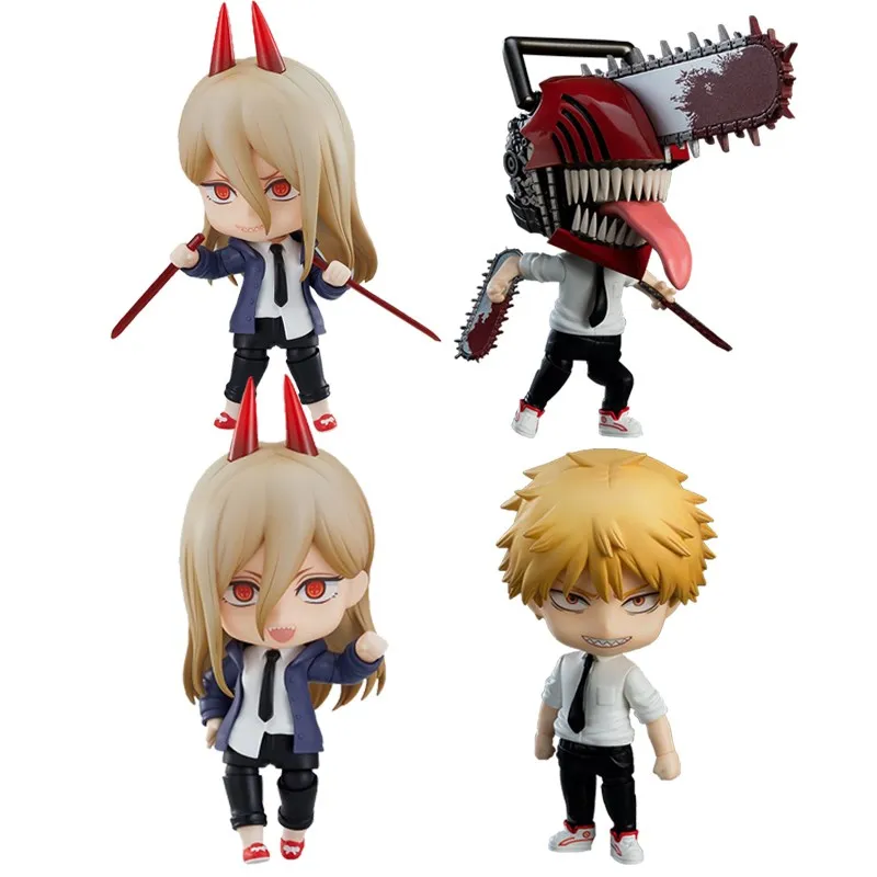 

6Pcs/Set 10CM Amine Figure Q Version Chainsaw Man Power Pochita Volkner Dolls Toy Gift Collect Boxed Ornaments PVC Toys Men