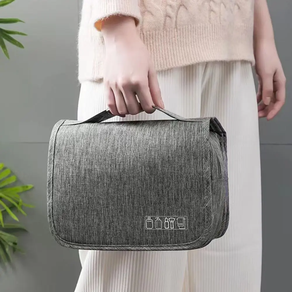 Foldable Toiletry Bag Organizer Hanging Storage Bag Bathroom Makeup Bag Case Travel Dry And Wet Separation Cosmetic Bag 4