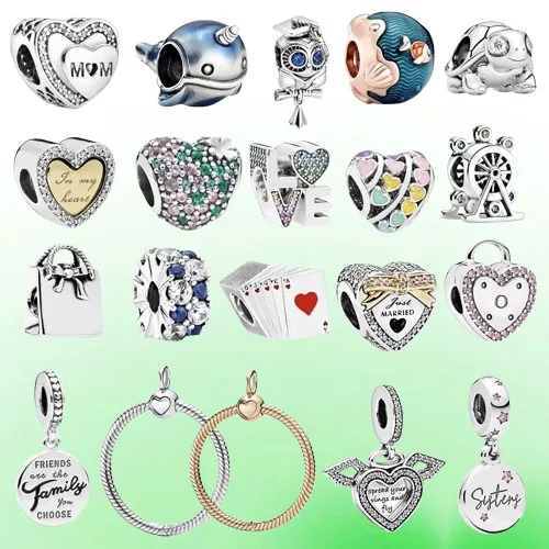 HighQualityStergSierHeartAndAngelWingsSwayCharmBeadBagFerrisWheelSuitableForLadiesDIYJewelryGifts