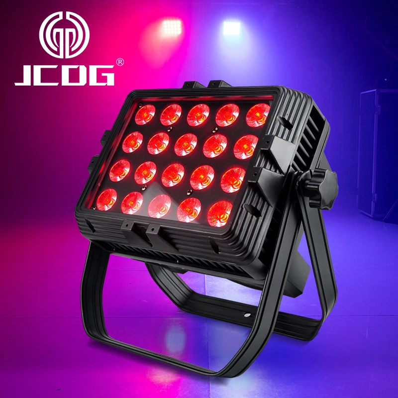 JCDG Waterproof Mini City Led Color RGBWA UV Wash Lyre 18W 6in1 Wall Washer Led Light for Outdoor Building Washing