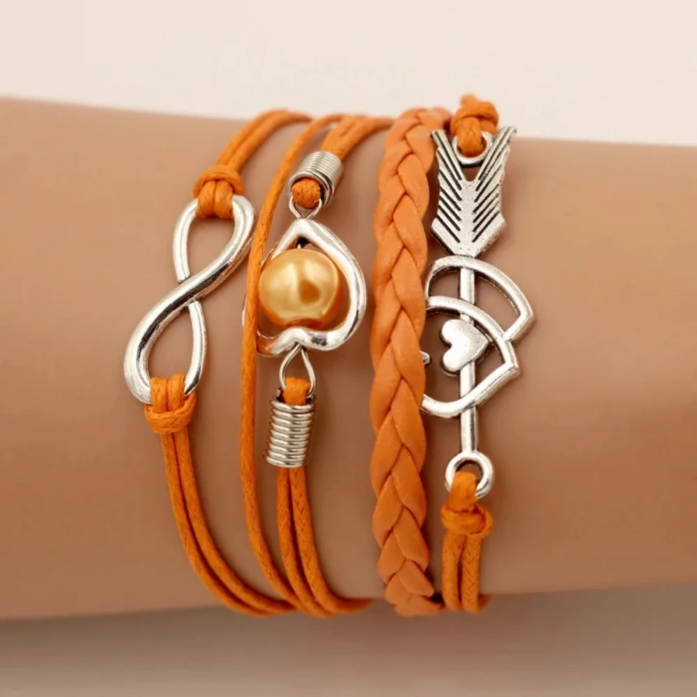 Leather Bracelets For Women SUMENG Brand Wrap Infinity Love Heart Pearl Friendship Antique Charm Bracelet