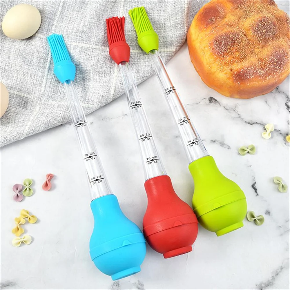 

Factory 50 pcs/lot Turkey Baster Marinade Injector Needle with BBQ Basting Brush and Cleaning Brush Meat Syringe Kitchen