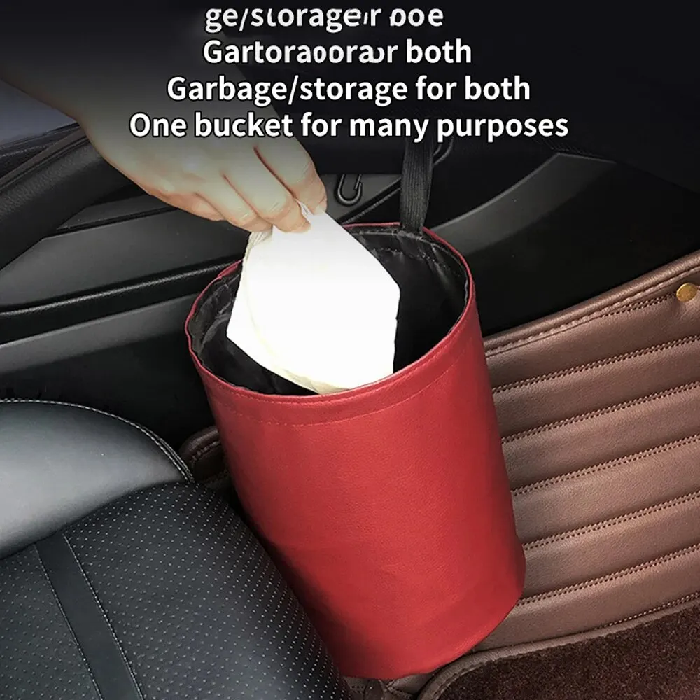 Car Trash Can Car Storage Busket Interior Rubbish Container Waste Organizer Holder Waterproof Garbage Auto Accessories car trash can car trash bag