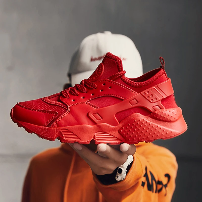 Free shipping 2022 NEW Unisex Red Sneakers for Men Mesh Sports Trainers Running Shoes Summer Male Women  35-47 Size Breathable