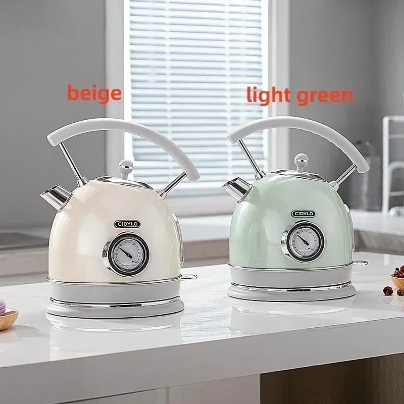 220V-240V Electric Water Kettle 1.8L 1800W 304 Stainless Steel With Thermometer Electric Boiling Coffee Tea Pot 2