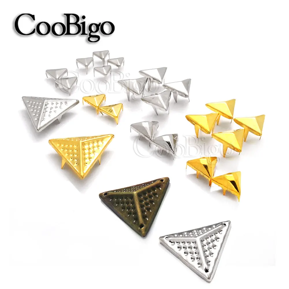 

50 шт. штифты, заклепки, Треугольные металлические шипы-гвоздики, одежда, обувь, браслеты, кожевенное ремесло, «сделай сам», аксессуары для сумок в стиле панк-рок