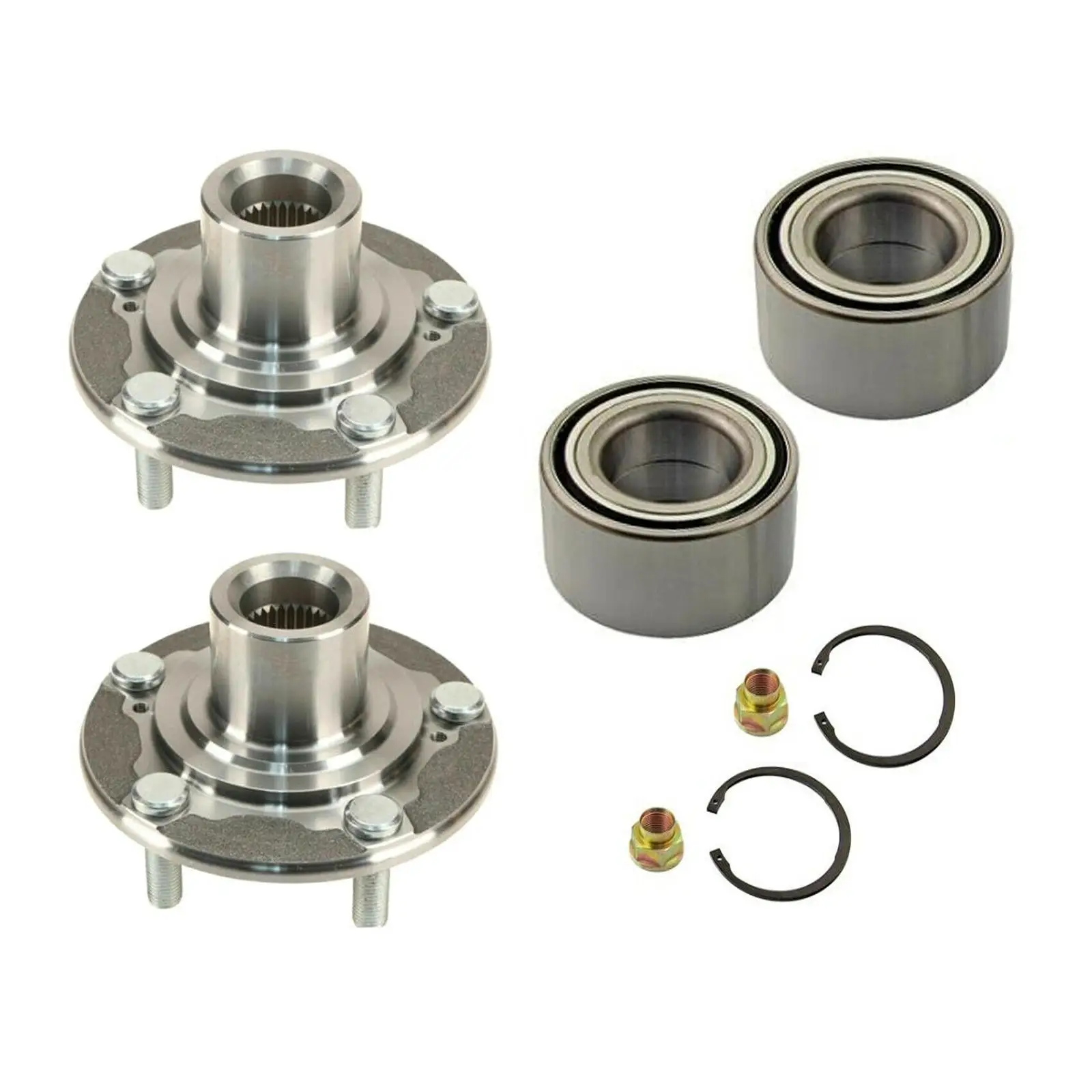 

2Pcs Front Wheel Hub Bearing Kits Replaces Assembly Spare Parts with Retaining Clips Nuts 44600-t2f-a01 for Honda Accord