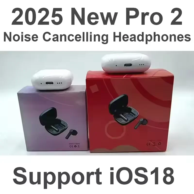 2025 iOS18 Pro 2nd Bluetooth Headset ANC Noise Cancelling Wireless Charging Sport Headset With Original Packaging USB-C Cable - AliExpress 44