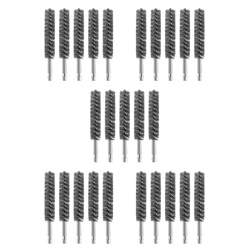 

HOT SALE 25X Stainless Steel Bore Brush Wire Brush For Power Drill Cleaning Wire Brush Stainless Steel With Hex Shank Handle
