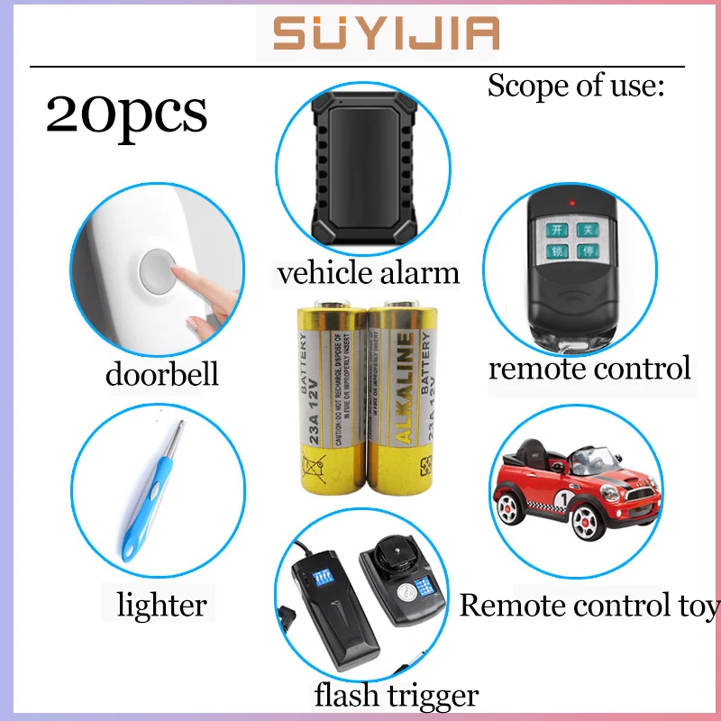 20 Pz A23 23 A12V Batteria Alcalina 23Ga A23S E23A El12 Mn21 Ms21 V23Ga L1028 Gp23A Lrv08 Per Telecomando Campanello Batteria A Secco