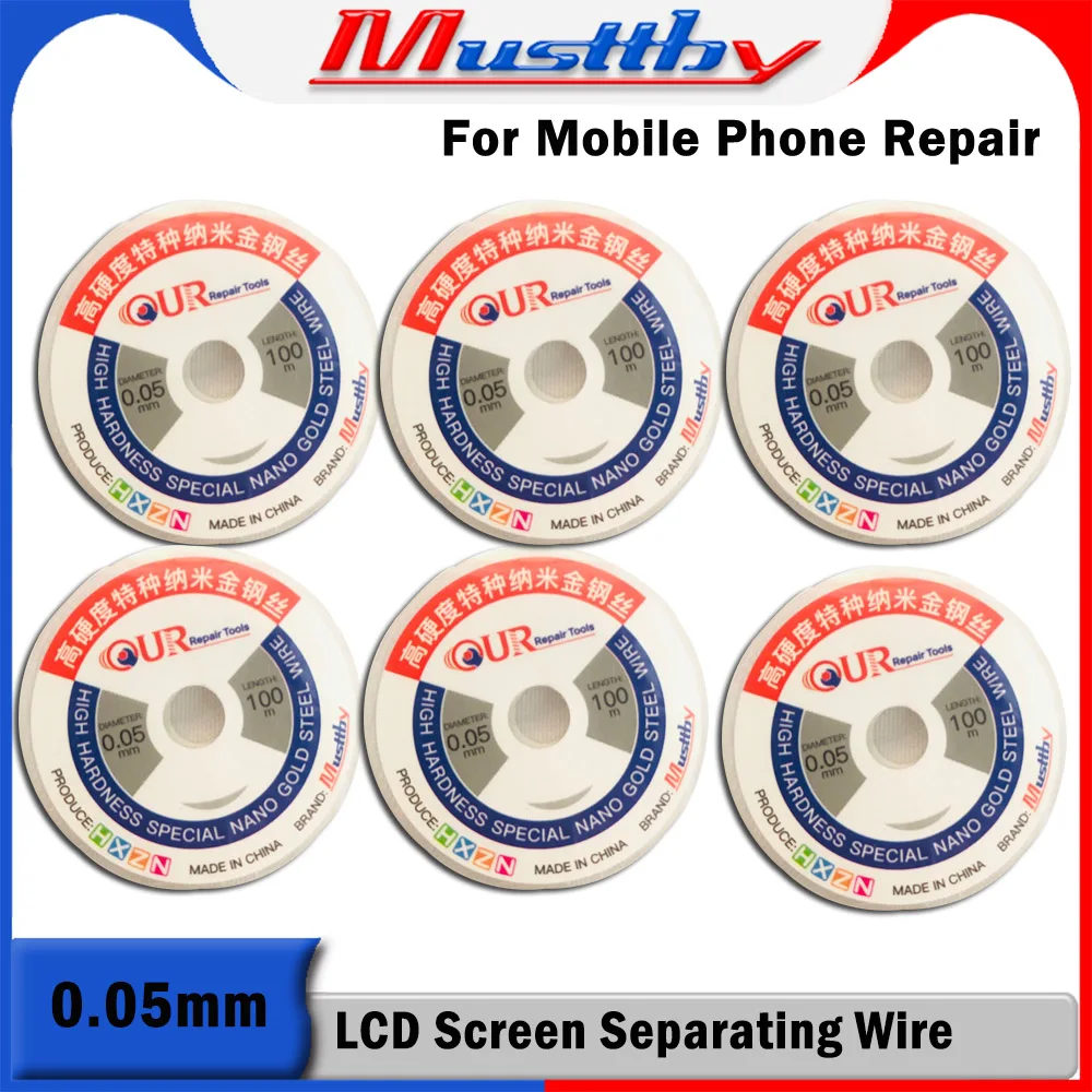 Musttby 0.05mm 골드 와이어, 아이패드, 삼성 탭, LCD 터치 스크린, 절단선 분리 합금강, 몰리브덴 와이어 수리 도구