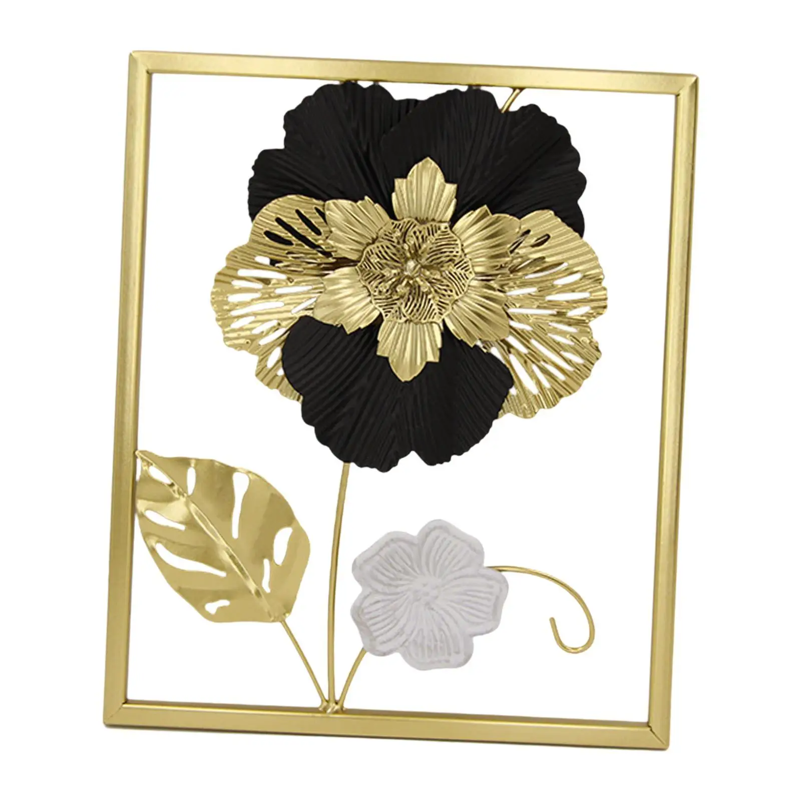 Golden Floral Wall Art Hotel Office Wedding Decoration Patio Bedroom Hallway Minimalist Line Garden Modern Wall Hanging Decor