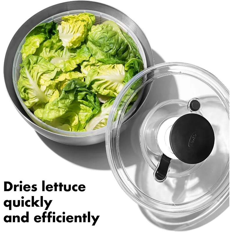 OXO Good Grips Stainless Steel Salad Spinner, 6.34 Qt. 2