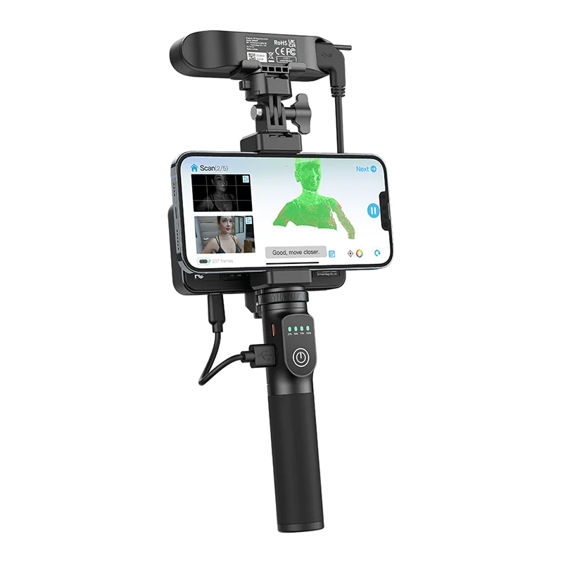 CREALITY 대형 3D 스캐너, CR-Scan Ferret Pro, 24 비트 풀 컬러 스캐닝, 블랙 비 파우더 스프레이, iOS 시스템용 지지대