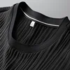 New Summer Ice Silk Casual Sports Suit Men's Pleated Thin t shirt + Pants Two Piece Set Men's High Quality Breathable Tracksuit 5