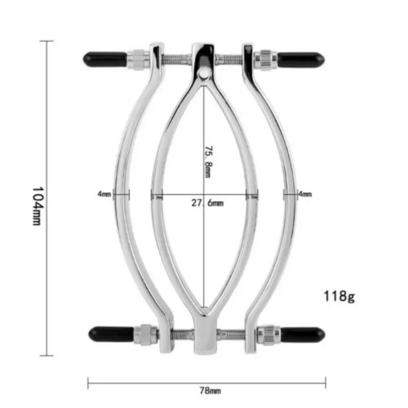 Metal Labia Clip Expansion Device Vaginal Speculum Clitoral Stimulator BDSM Bondage Thigh Labia Spreader Strap Female Sex Toys vagina speculum