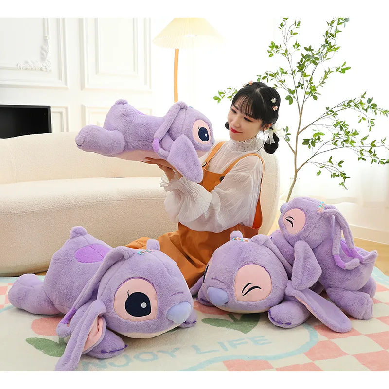 

[Funny] Disney Lying down style Stitch cotton cloth dolls stuffed plush toys Sofa Pillow House Decoration baby Christmas Gift