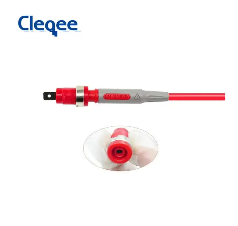 Cleqee P1033 Safety Banana Plug Test Lead 90 Degree To Straight Multimeter Test Cable 100CM 1000V/15A 2PCS