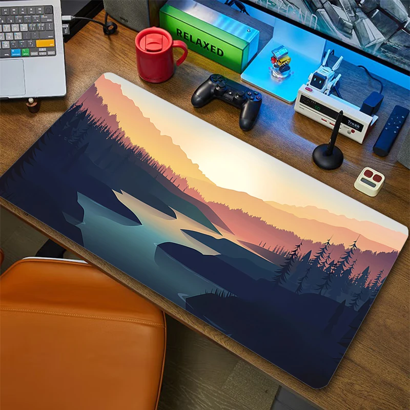 

2023 New Gaming Mouse Pad Art Mausepad Desk Mat XXL Keyboard Pads Forest Scenery Large Carpet Computer Table Mats XXL Mousepad