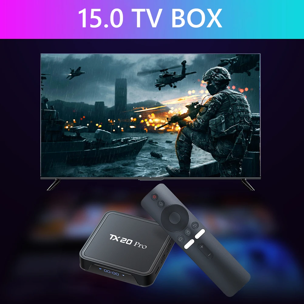 TX20 PRO ATV Android 15.0 Smart TV Box H313 Quad Core 4K HD Media
