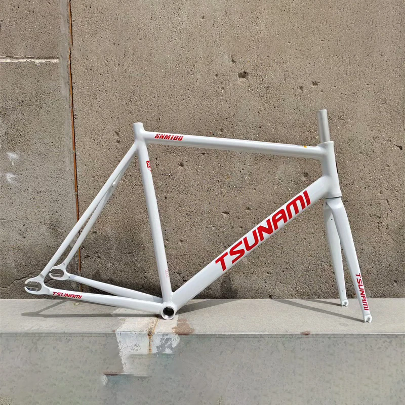 SNM100 ホワイトフレームレッドロゴピスト TSUNAMI 固定ギアアルミ