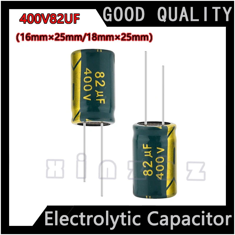 5PCS Electrolytic Capacitor 400V 82UF New Original High Frequency Durable Capacitor Specification 16mm*25mm 18mm*25mm