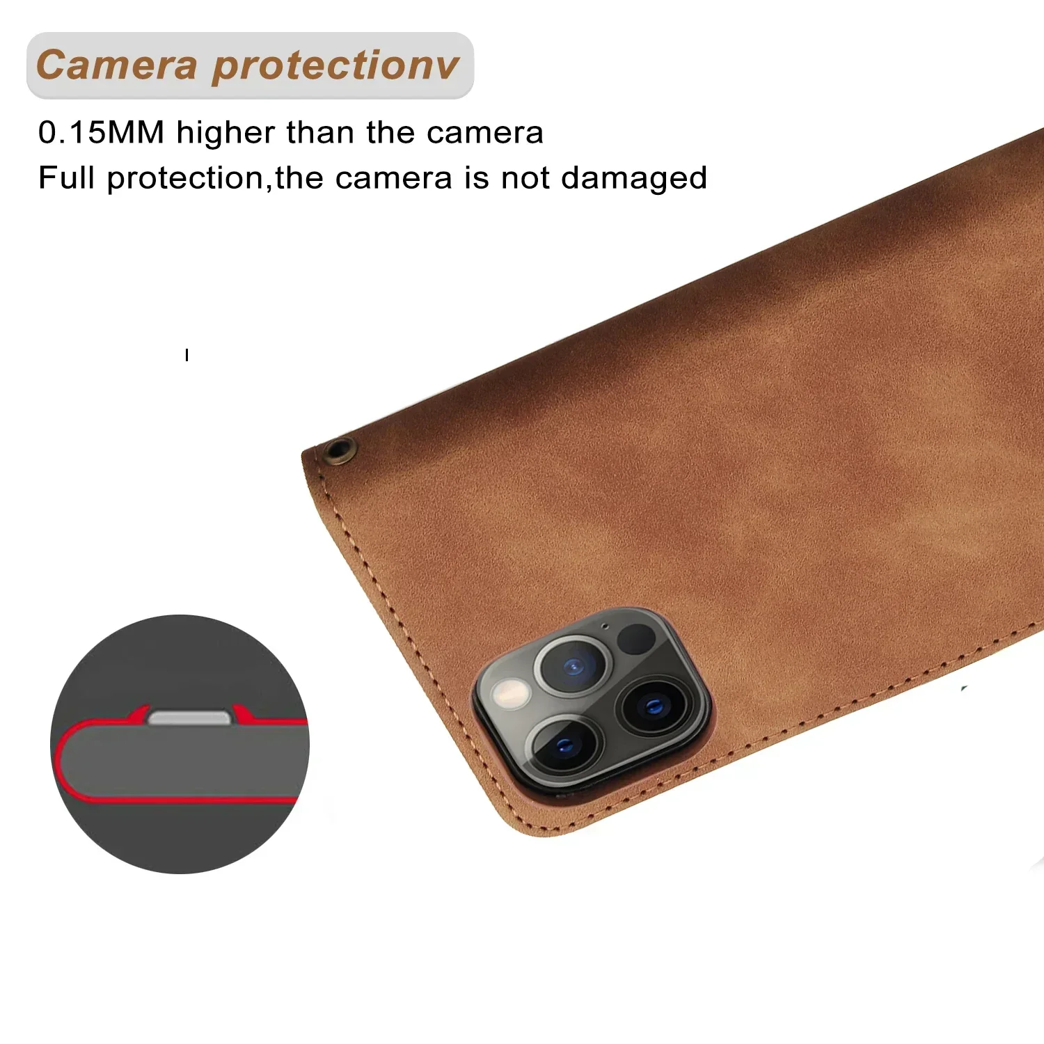 Luxurious Leather Wallet Phone Case with Magnetic Flip & Card Holder Slot
