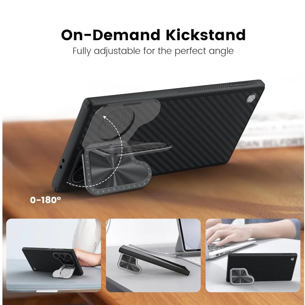 NILLKIN Magsafe Aramid Fiber Case For Samsung Galaxy S24 Ultra With Kickstand Anti-Drop All-Inclusive For Samsung S24 Ultra Case