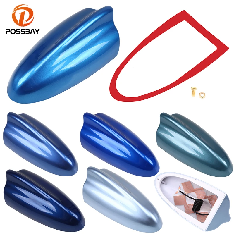 POSSBAY Car Shark Fin Roof Antenna Blue Series ABS AM/FM Auto Radio Signal  Aerials for Mini Cooper Suzuki Swift Citroen VW BMW - AliExpress