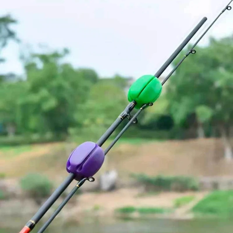 2pcs Portable Fishing Pole Holder Fishing Rod Ball Retaining Clip Protector Rod Storage Straps Racks Fishing Accessories